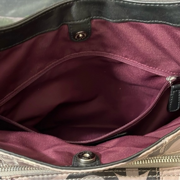 RARE Coach Sateen Signature Hobo Bag - Black and Purple - Picture 7 of 15